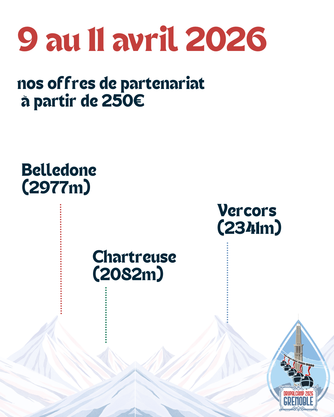 9 au 11 avril 2026, nos offres de partenariats à partir de 250€